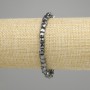 Hematite bracelet faceted cube 5x5mm +/- , length 18cm +/- stretch