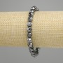 Hematite bracelet faceted bead 7mm +/-, length 18cm +/- stretch