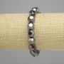 Hematite bracelet faceted bead 10mm±, length 18cm± stretch