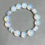 Bracelet Opalite moonstone bead 12mm+- rondelle 8x5mm+- with inserts, length 18cm +- stretch