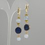 Aquamarine earrings smooth bead, diameter 8mm+- 10mm+- Druzy, diameter 14mm, length 68mm