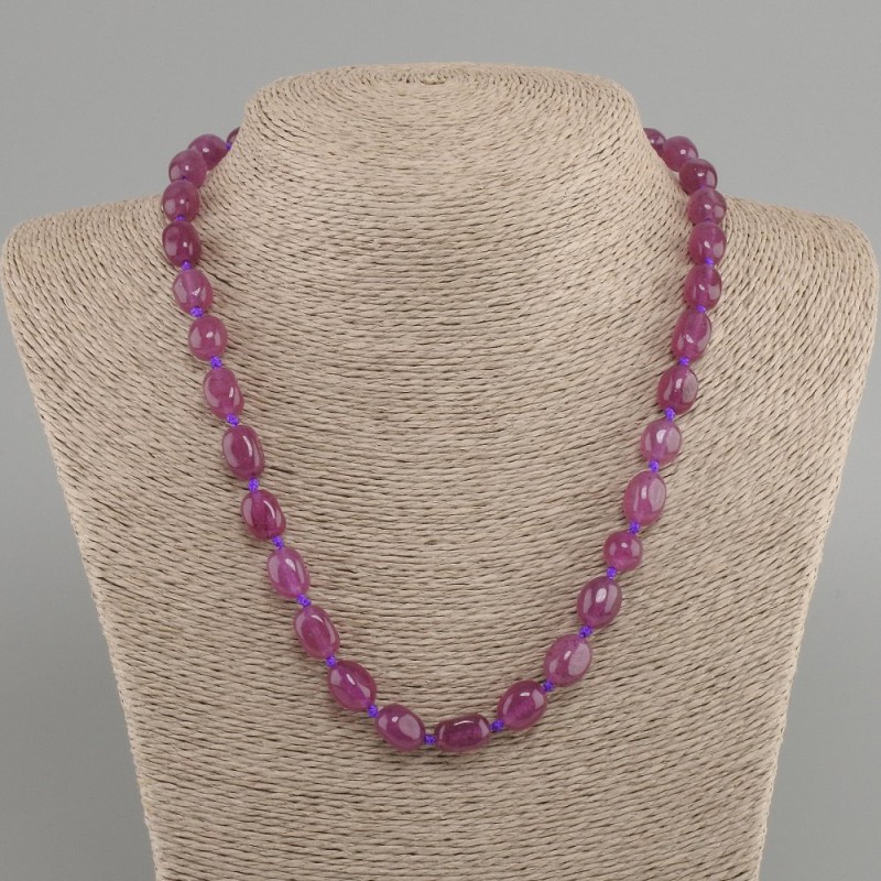 Turquoise Necklace Turmaline tumbled, diameter 12x7-8mm +/-, length 45 cm +/- with clasp