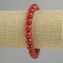 Coral bracelet smooth bead, diameter 9 mm +/-, length 18 cm +/- stretch