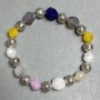 Bracelet Agate Sodalite Mountain Crystal faceted 10mm+- , length 18cm +- stretch