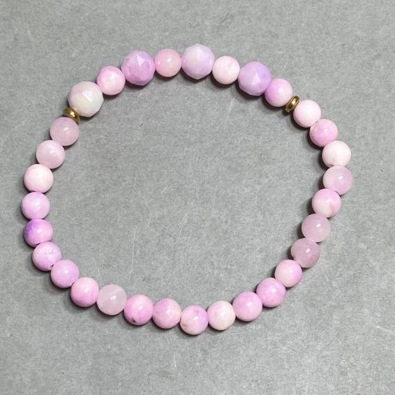 Bracelet Czech crystal faceted bead 8mm+- Acrylic bead 6mm+-, length 18cm +- stretch