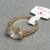 Xuping ring metal color "gold" white stone, sizes 16, 17