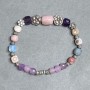 Bracelet Amethyst Opal Faceted Cubes 5mm+- 7mm+- , length 18cm +- stretch
