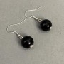 Earrings Agate smooth bead 12mm +- , length 30mm +-