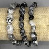 Zebra Jasper bracelet, tumbled, diameter 6-13x7-9, 5mm+-, length 18cm+- stretch