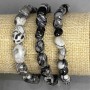 Zebra Jasper bracelet, tumbled, diameter 6-13x7-9, 5mm+-, length 18cm+- stretch