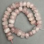 Pink quartz beads faceted, diameter 14-15x9-11mm ±, length 39cm ± on a string