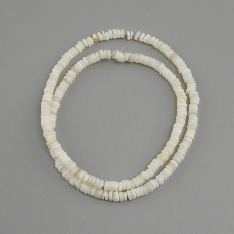 Mother-of-pearl (Abalone) beads Scapharca rondelle, diameter 4x1.5–2mm ±, length 38cm ± on a string