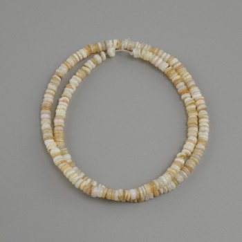 Abalone shell beads Scapharca rondelle, diameter 4x1, 5-2 mm±, length 38 cm± on a thread
