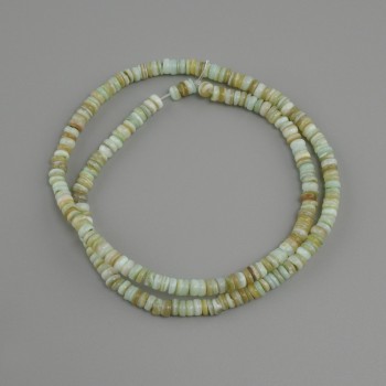 Abalone shell beads (Scapharca) rondelle, diameter 4×1.5–2 mm ±, length 38 cm ± on a thread