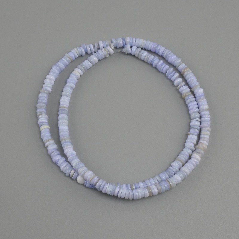 Shell beads Scapharca roundel, diameter 4x1, 5-2 mm ±, length 38 cm ± on a filament line