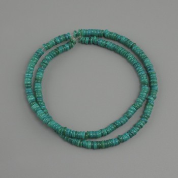 Abalone shell beads Scapharca rondelle, diameter 4x1, 5-2 mm+-, length 38 cm+/- on a string