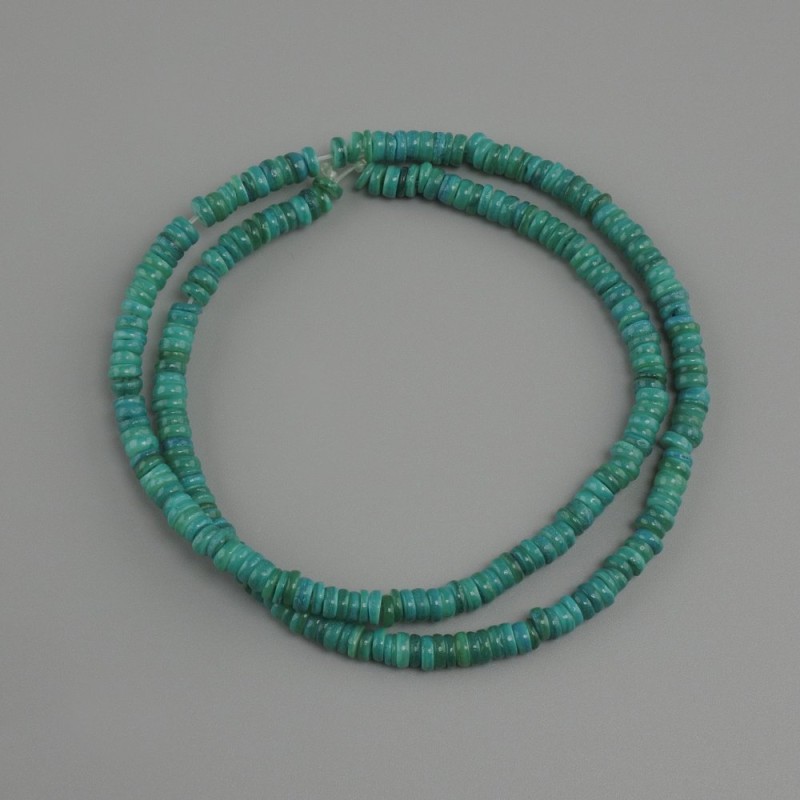 Abalone shell beads Scapharca rondelle, diameter 4x1, 5-2 mm+-, length 38 cm+/- on a string
