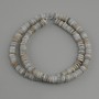 Scafarus shell beads in rondelle shape, diameter 6x1, 5-2mm+- , length 39cm+- on a nylon thread