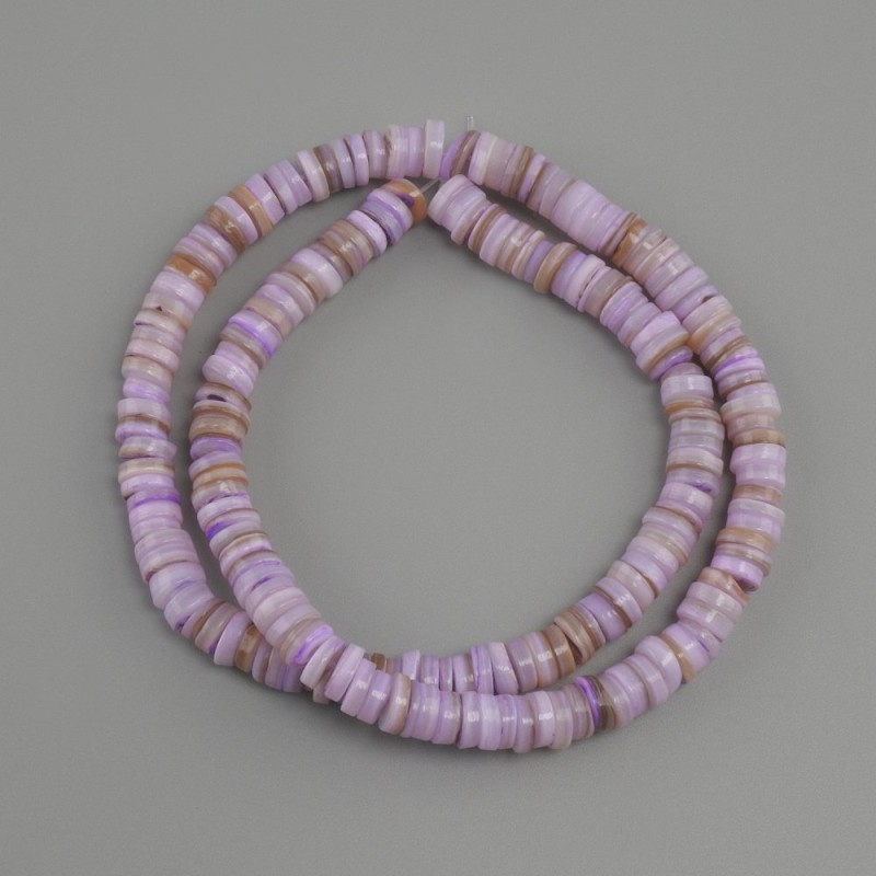Shell beads Scapharca rondelle, diameter 6×1, 5–2mm ±, length 39cm ± on a string