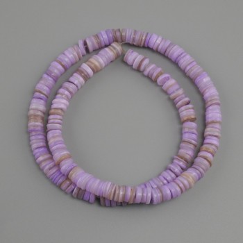 Abalone shell beads Scapharca rondelle, diameter 6x1, 5-2mm +- , length 39cm +- on a thread