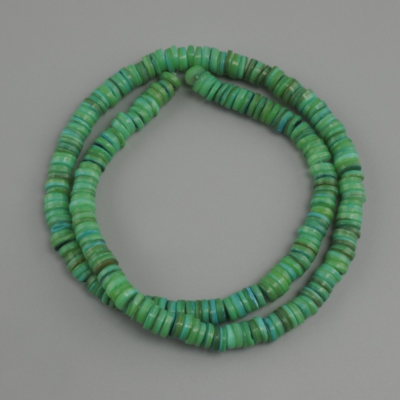 Shell beads Scapharca rondelle, diameter 6x1, 5-2mm+-, length 39cm+- on fishing line