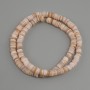 Scapharca Shell Beads Rondelle, diameter 6x1.5-2 mm ±, length 39 cm ± on a strand