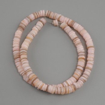 Abalone shell beads Scapharca rondelle, diameter 6x1, 5-2mm+-, length 39cm+- on a string