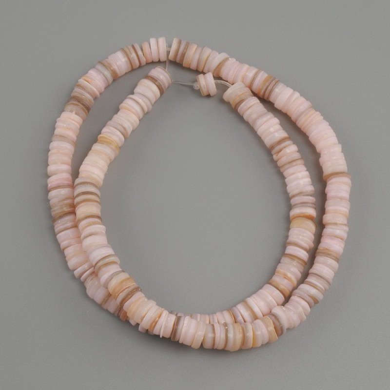 Abalone shell beads Scapharca rondelle, diameter 6x1, 5-2mm+-, length 39cm+- on a string
