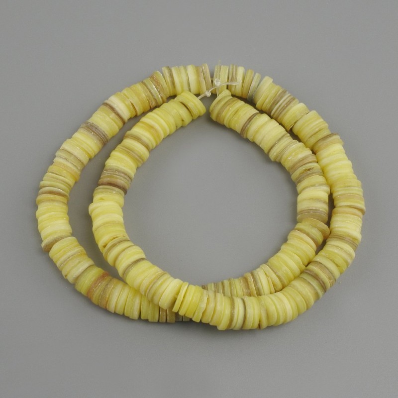 Shell beads Scapharca rondelle, diameter 8x1, 5-2 mm +/-, length 38 cm +/- on fishing line