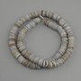 Shell beads Scapharca roundel, diameter 8×1, 5–2 mm ±, length 38 cm ± on fishing line