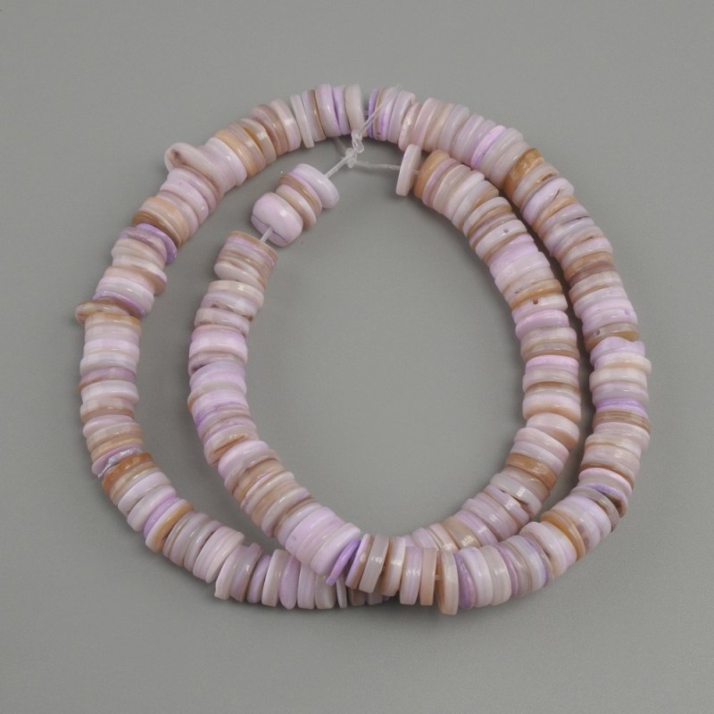 Scapharca shell beads (rondelle), diameter 8x1.5-2 mm (±), length 39 cm (±) on a thread