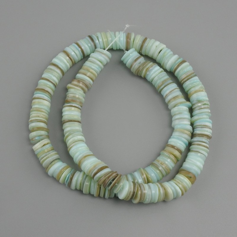 Shell beads Scapharca rondelle, diameter 8x1, 5-2mm+-, length 39cm+- on a string