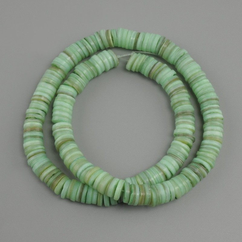 Shell beads Scapharka rondelle, diameter 8x1, 5-2 mm+-, length 38 cm+- on a string