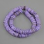 Shell beads Scapharca rondelle, diameter 10x1.5-2mm±, length 39cm± on a thread