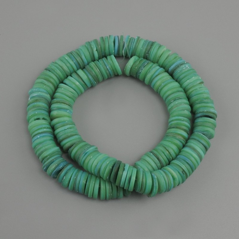 Beads made of Scapharca shell Scarpharca rondelle, diameter 10x1, 5-2mm ±, length 36cm ± on elastic cord
