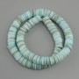 Shell beads Scapharca rondelle, diameter 10x1, 5-2mm+-, length 39cm+/- on fishing line