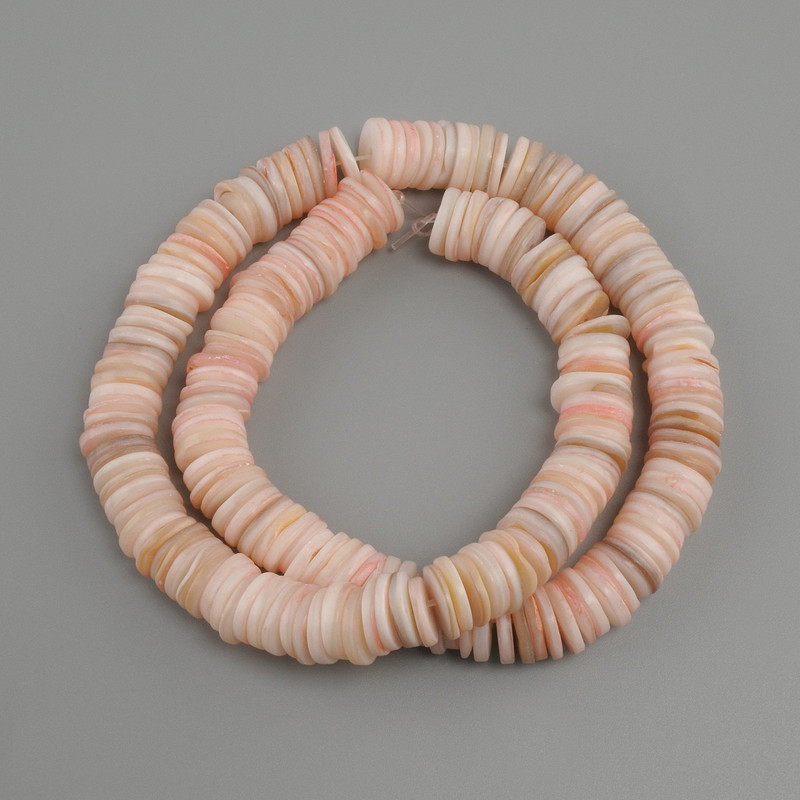 Scafarka shell beads Scafarka rondelle, diameter 10x1, 5-2 mm +/- , length 37 cm +/- on a string