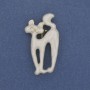 Enamel cat brooch-pendant white enamel 39x22mm± golden metal