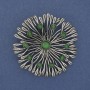 Brooch Pendant Flower Cat’s Eye 60mm ± silver-toned metal