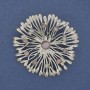 Brooch-pendant Flower Cat's Eye 60mm+- silver-toned metal