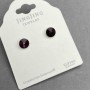 Xuping stud earrings with a purple crystal, 6 mm diameter ± rhodium plating