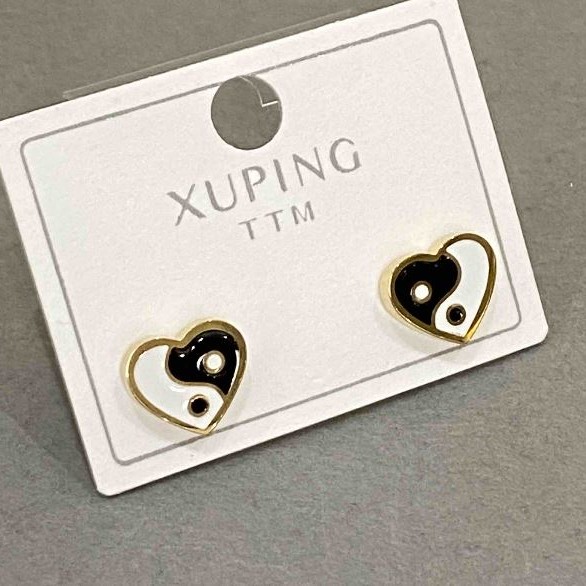 Xuping stud earrings heart, diameter 10×9 mm +- 18K gold plating