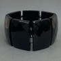 Agate bracelet faceted link 40x29 mm ± Hematite multifaceted, diameter 4 mm ± length 18 cm ± stretch