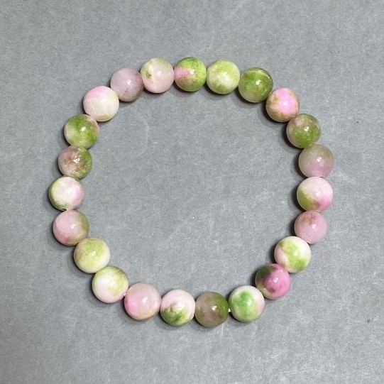 Variscite bracelet (acrylic) smooth round bead 8mm +-, length 18cm +-/− stretch