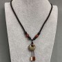 Pendants "Bagel" Jasper on a cord with Agate and Carnelian beads, length 65 cm