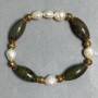 Bracelet with Pearls 7-9×7-8 mm Jasper bead 20×10 mm+-, length 18 cm stretch