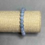 Aquamarine bracelet smooth round bead, diameter 8.5 mm +-, length 18 cm +- stretch