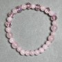 Bracelet Pink Quartz round bead 6mm± Czech crystal 8x6mm±, length 18cm± stretch