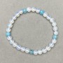 Opalite Aquamarine bracelet faceted round bead 6mm ±, length 18cm ± stretch