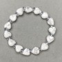 Bracelet Chalcedony Heart 10mm+- Swarovski-style Beads 6x3mm+- , Length 18cm+- stretch